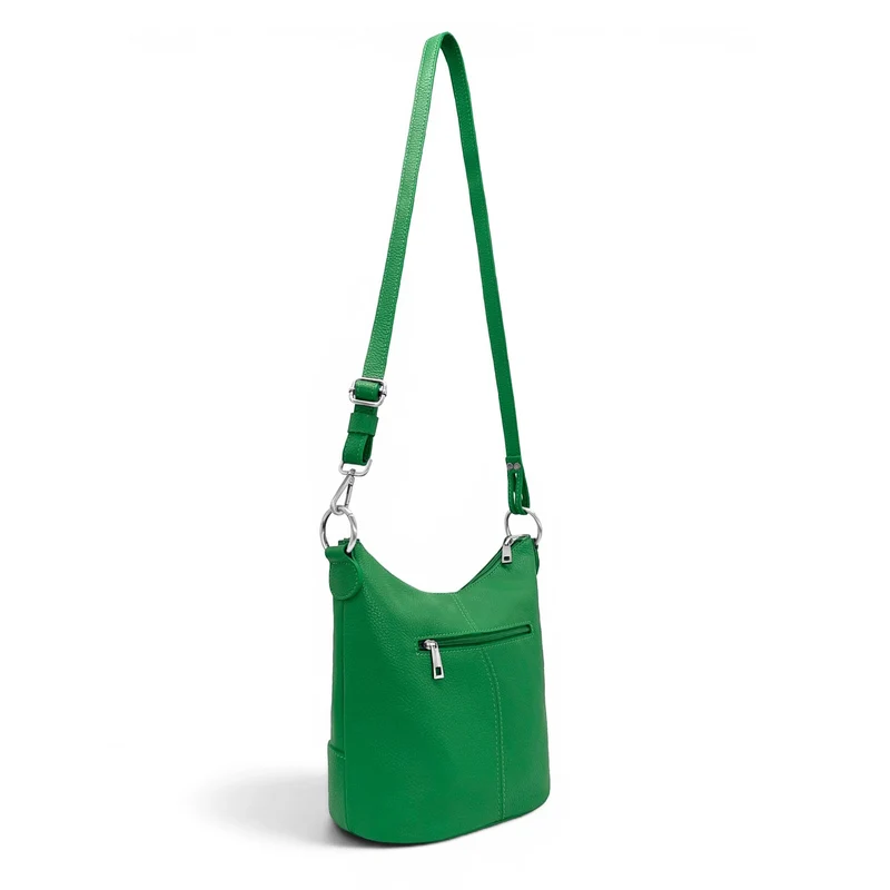 Sac seau à bandoulière en cuir grainé BEAUBOURG Vert anglais