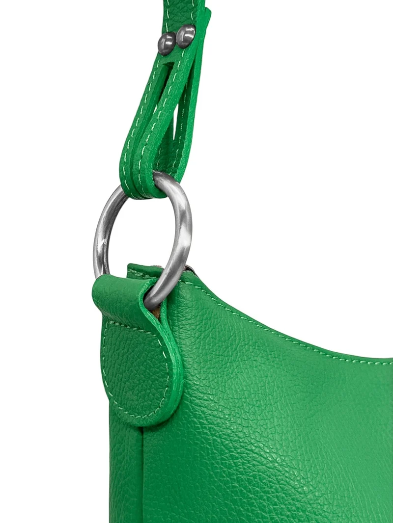 Sac seau à bandoulière en cuir grainé BEAUBOURG Vert anglais