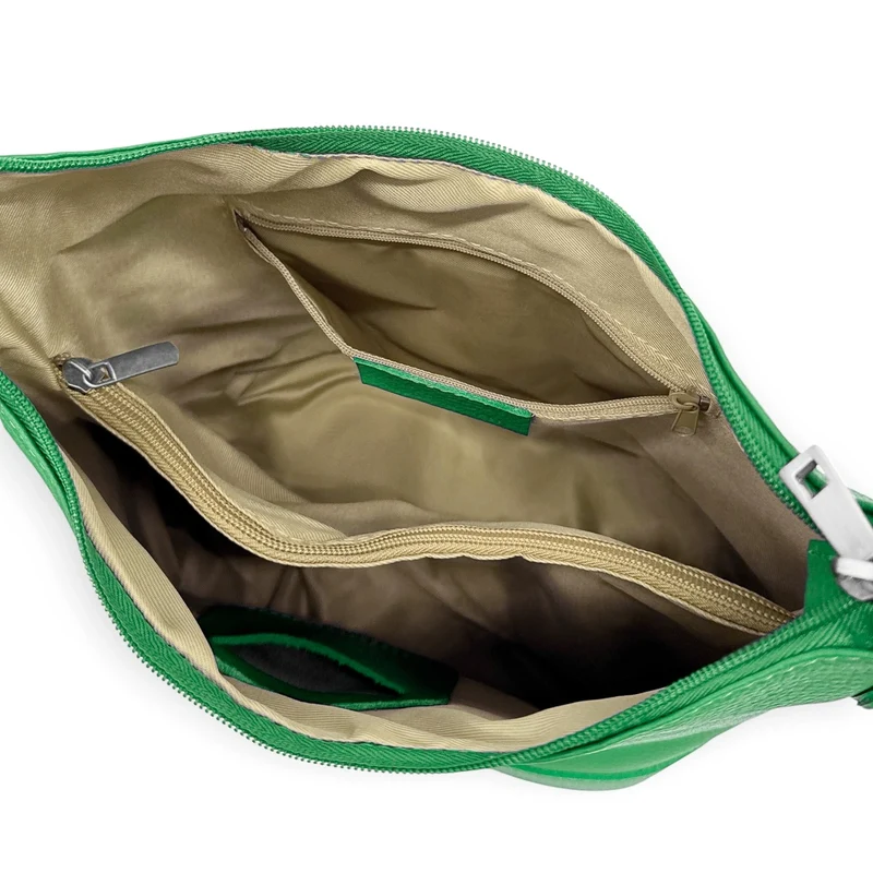 Sac seau à bandoulière en cuir grainé BEAUBOURG Vert anglais