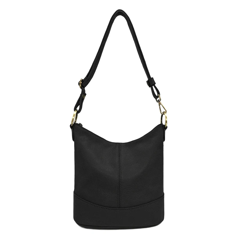 Sac seau à bandoulière en cuir grainé BEAUBOURG Noir