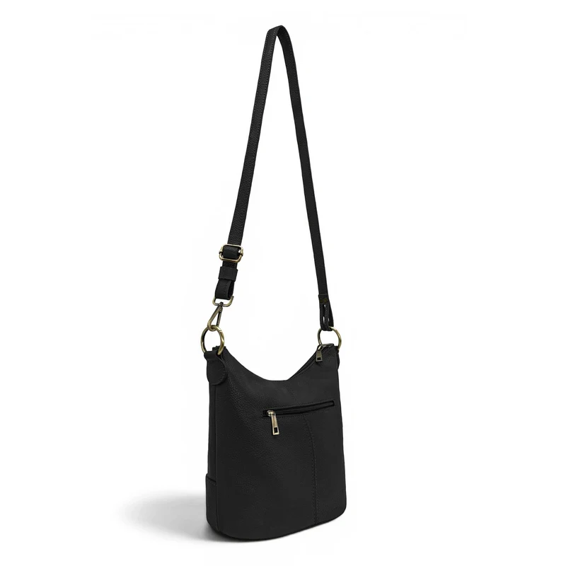 Sac seau à bandoulière en cuir grainé BEAUBOURG Noir