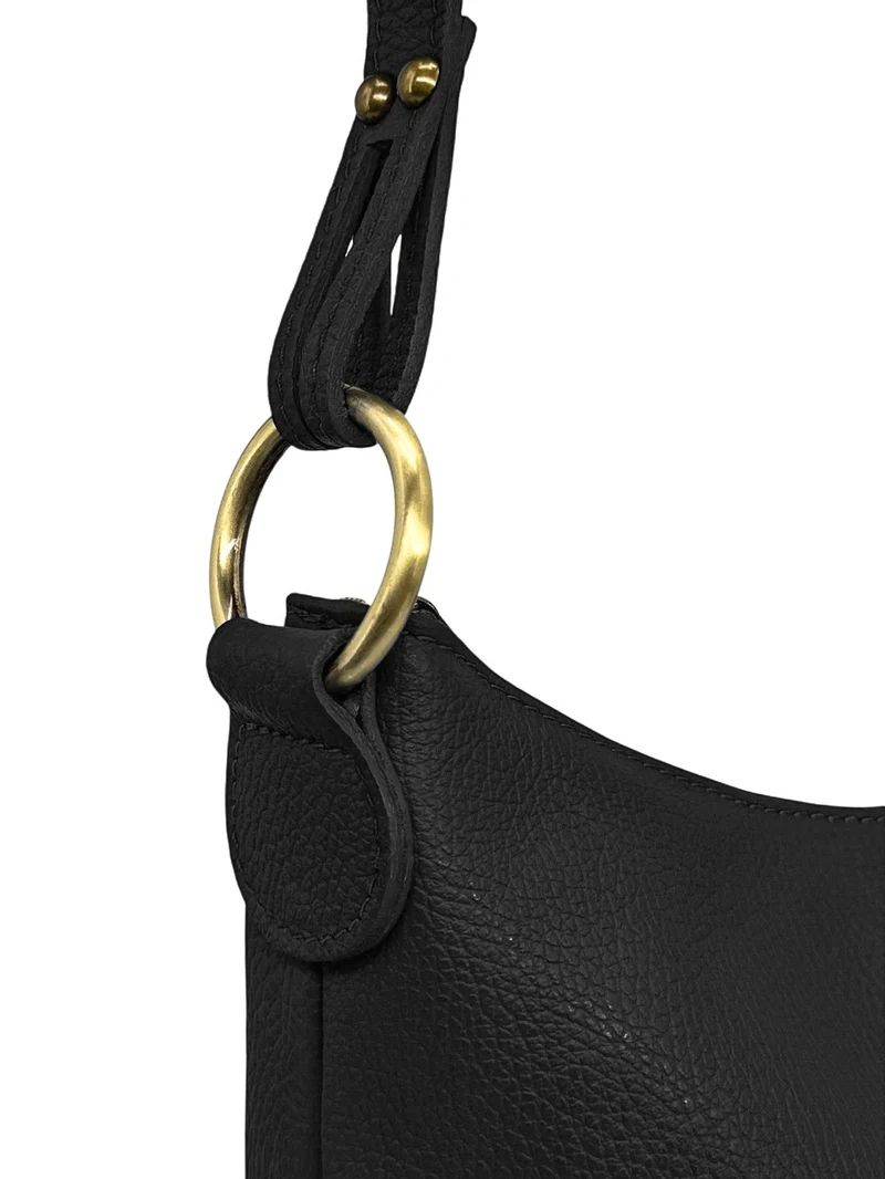 Sac seau à bandoulière en cuir grainé BEAUBOURG Noir
