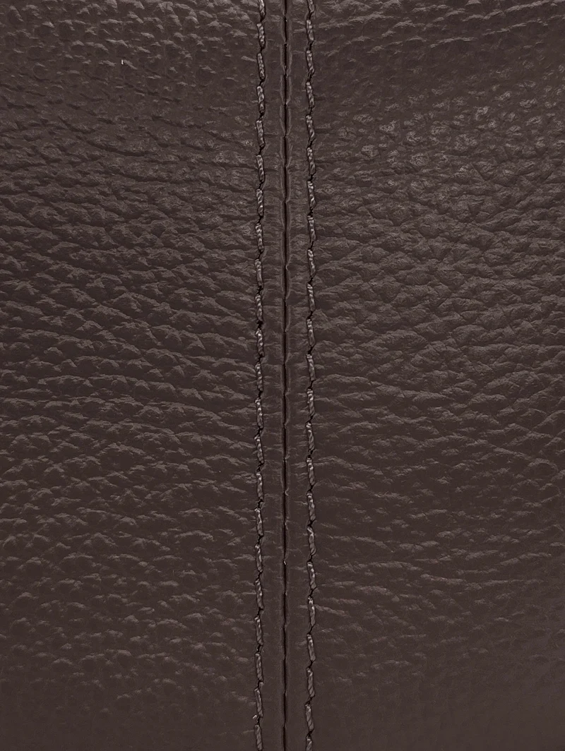 Sac seau à bandoulière en cuir grainé BEAUBOURG Marron chocolat