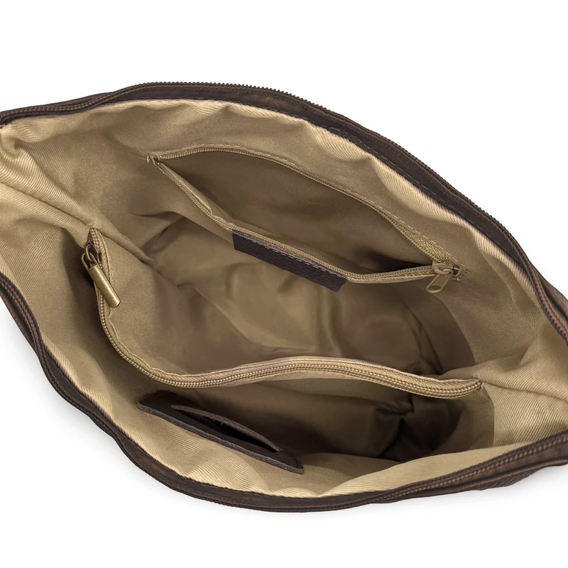 Sac seau à bandoulière en cuir grainé BEAUBOURG Marron chocolat