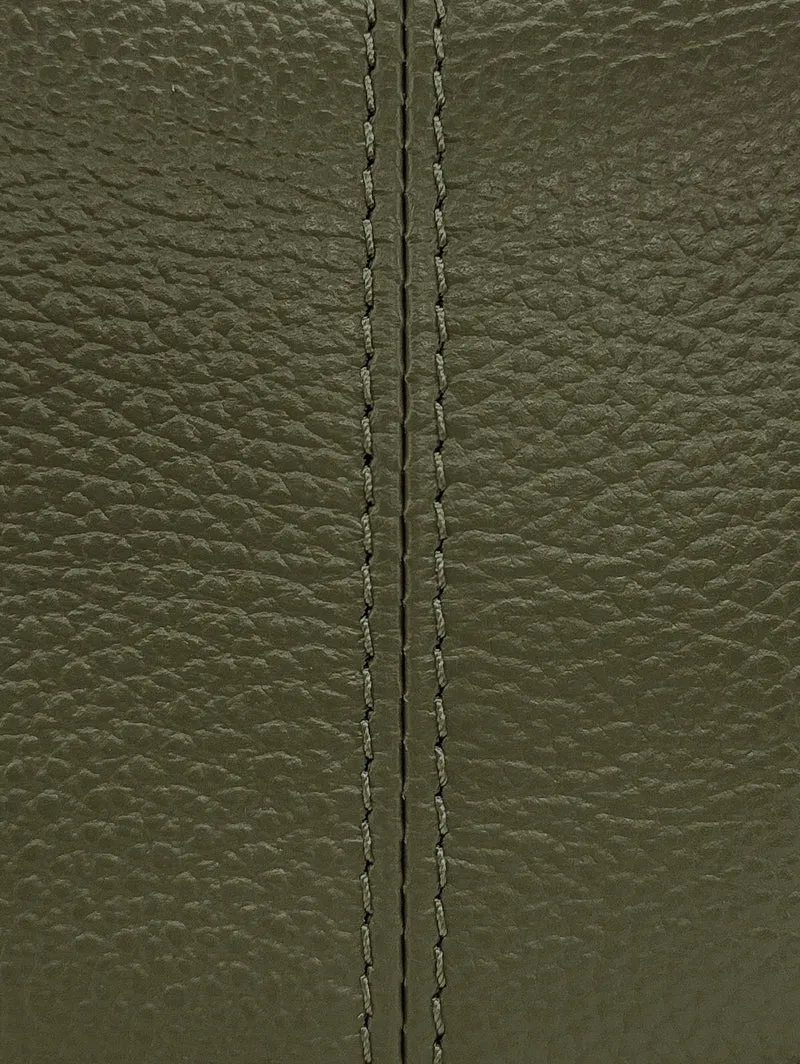 Sac seau à bandoulière en cuir grainé BEAUBOURG Vert kaki
