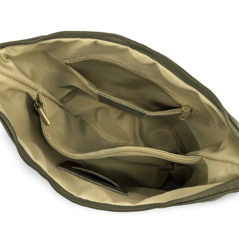 Sac seau à bandoulière en cuir grainé BEAUBOURG Vert kaki