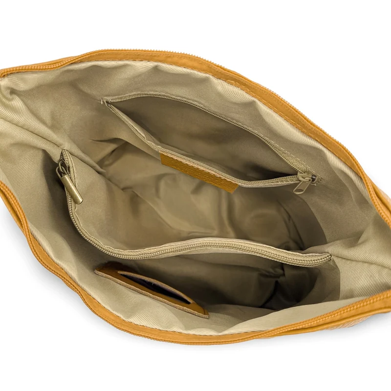 Sac seau à bandoulière en cuir grainé BEAUBOURG Jaune moutarde