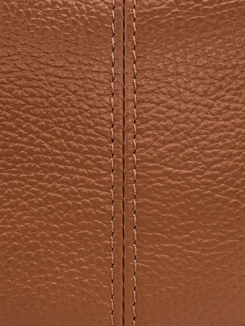 Sac seau à bandoulière en cuir grainé BEAUBOURG Marron camel foncé