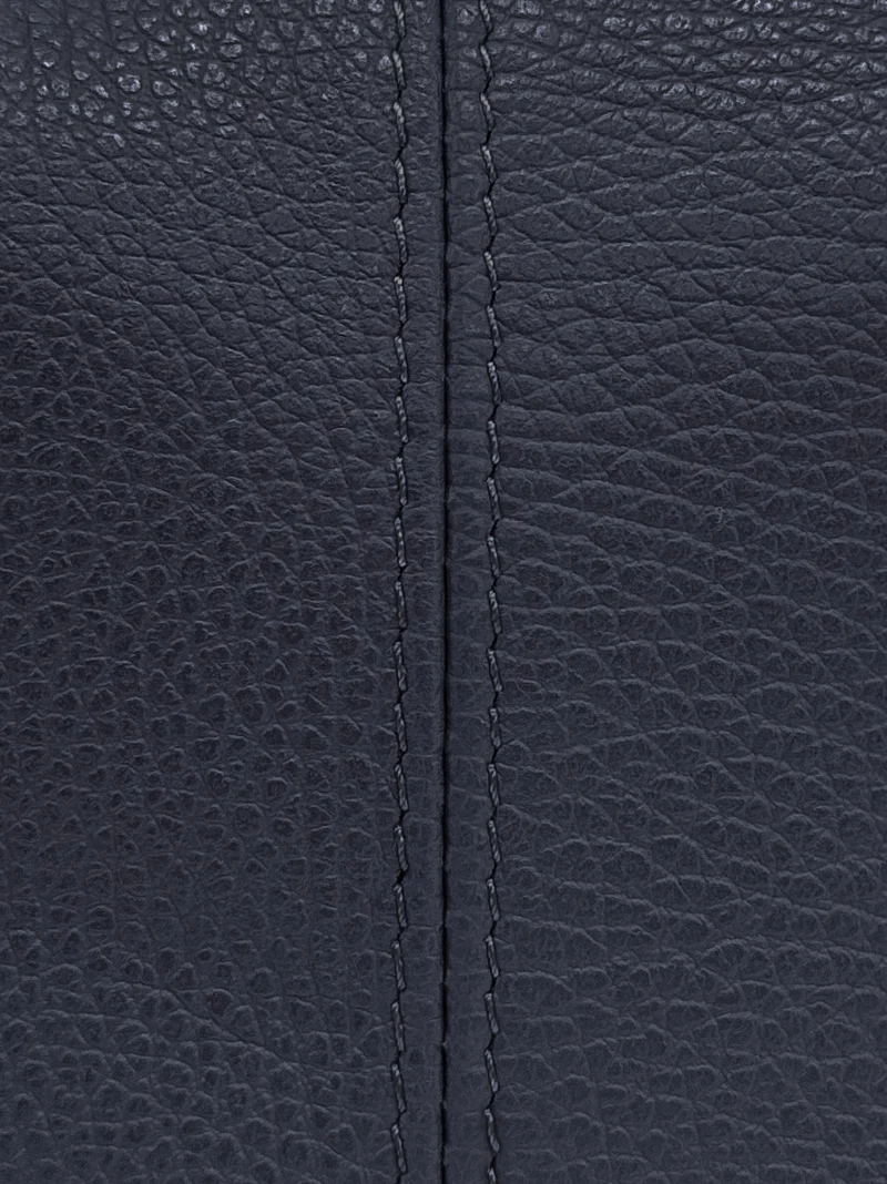 Sac seau à bandoulière en cuir grainé BEAUBOURG Bleu marine