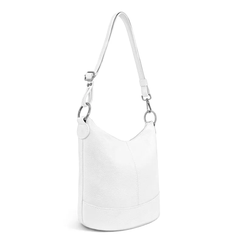 Sac seau à bandoulière en cuir grainé BEAUBOURG Blanc