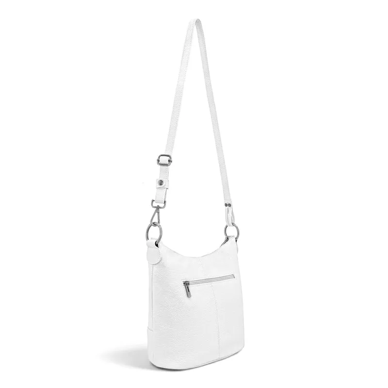 Sac seau à bandoulière en cuir grainé BEAUBOURG Blanc