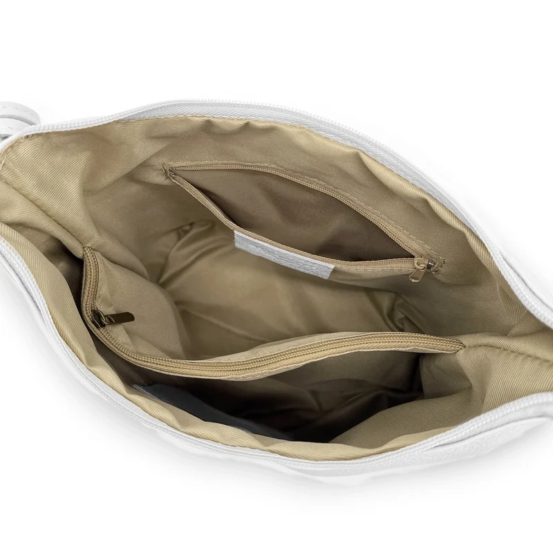 Sac seau à bandoulière en cuir grainé BEAUBOURG Blanc