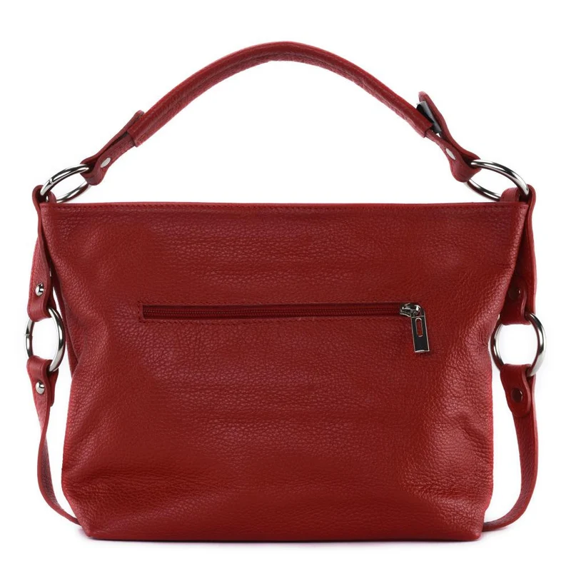 Sac à main en cuir grainé HUIT Rouge garance