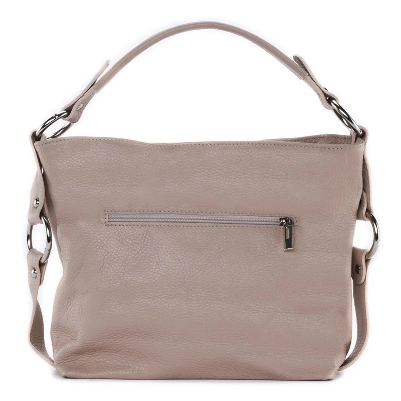 Sac à main en cuir grainé HUIT Rose nude
