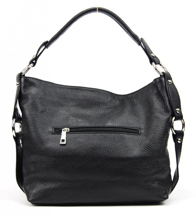 Sac à main en cuir grainé HUIT Noir