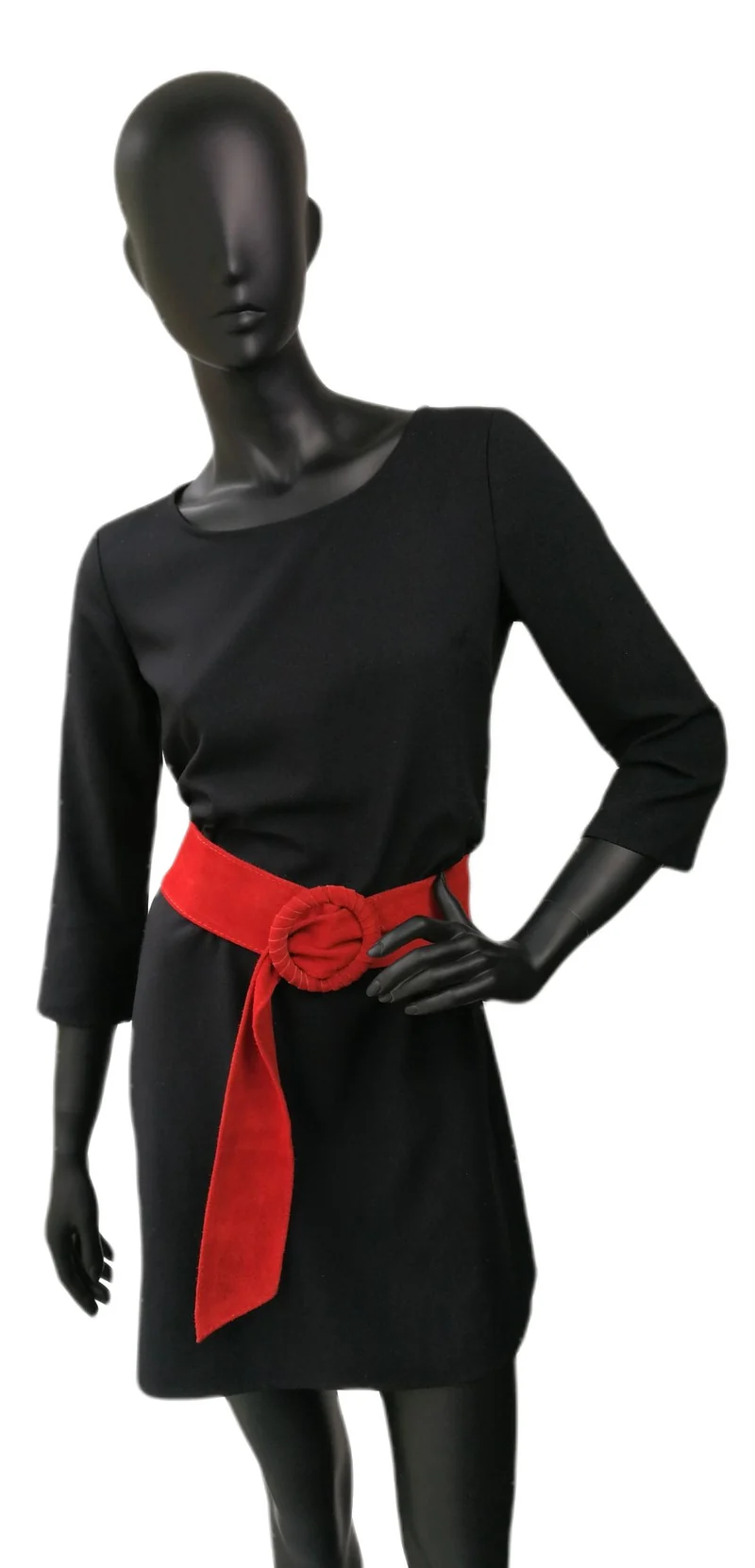 Ceinture large en daim italien SPARROW Rouge garance