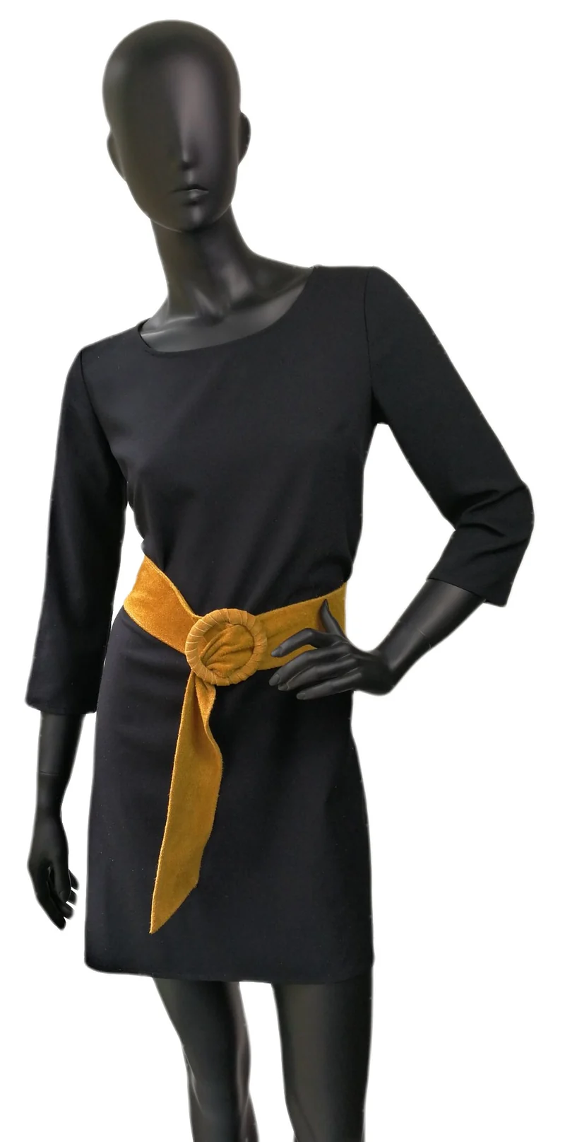 Ceinture large en daim italien SPARROW Jaune Moutarde