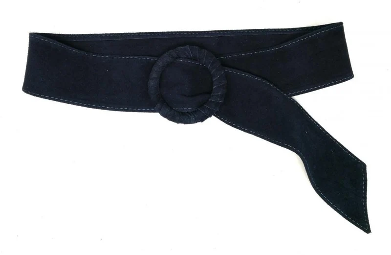 Ceinture large en daim italien SPARROW Bleu roi