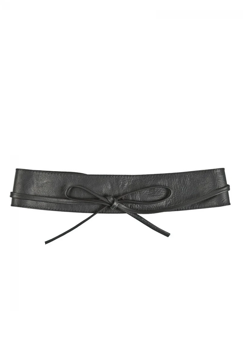 Ceinture large en cuir italien très tendance BELT Noir
