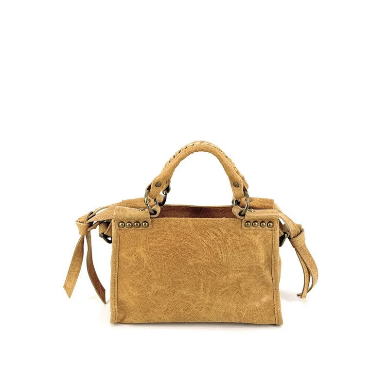 Mini-sac en cuir brossé POCKY Savane