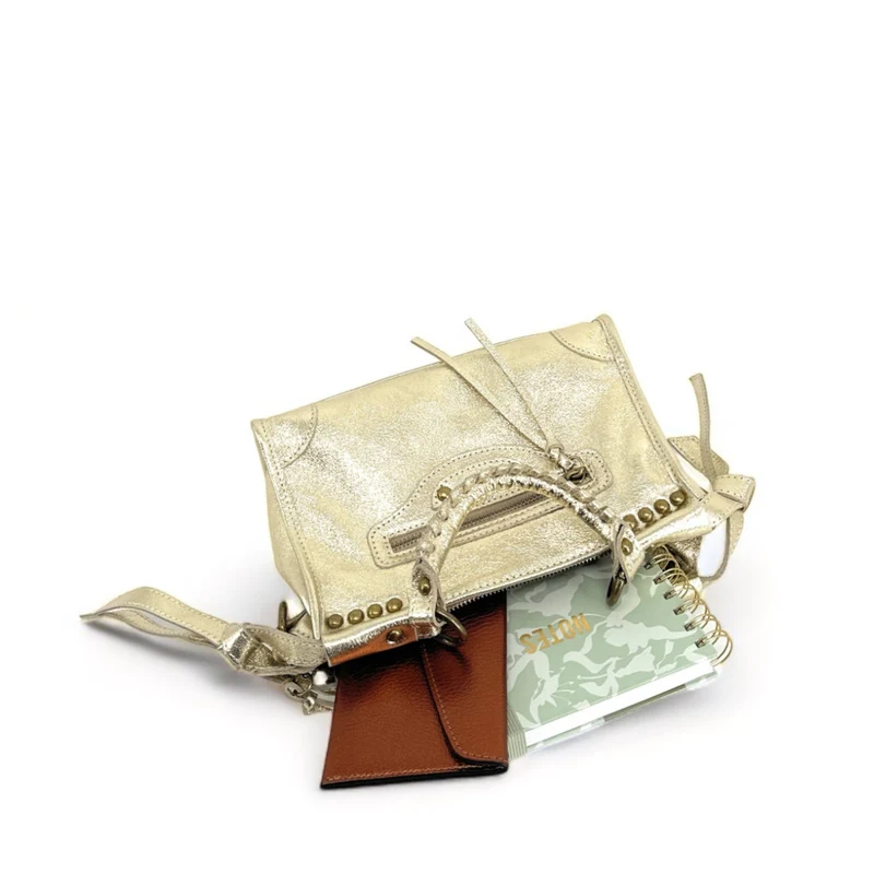Mini-sac en cuir métallisé POCKY Or