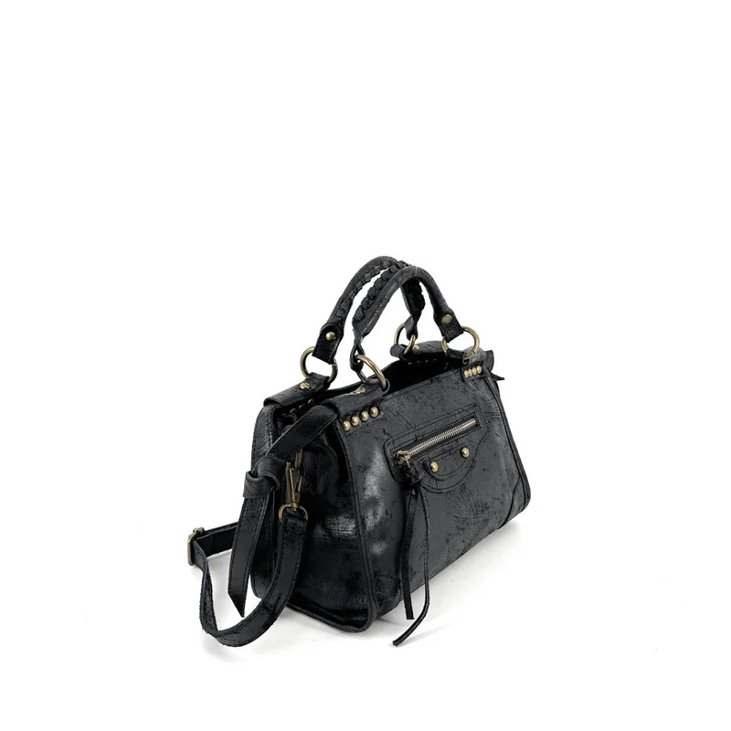 Mini-sac en cuir brossé POCKY Noir