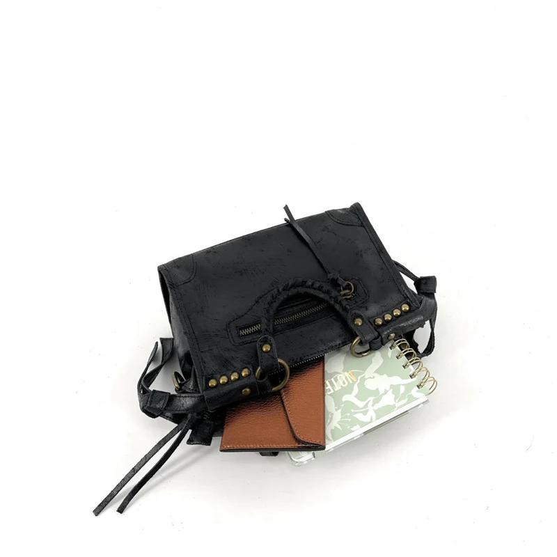 Mini-sac en cuir brossé POCKY Noir