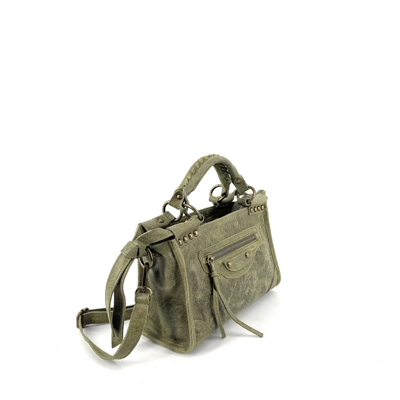 Mini-sac en cuir brossé POCKY Kaki