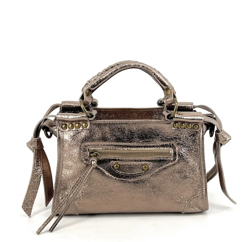 Mini-sac en cuir métallisé POCKY Champagne irisé