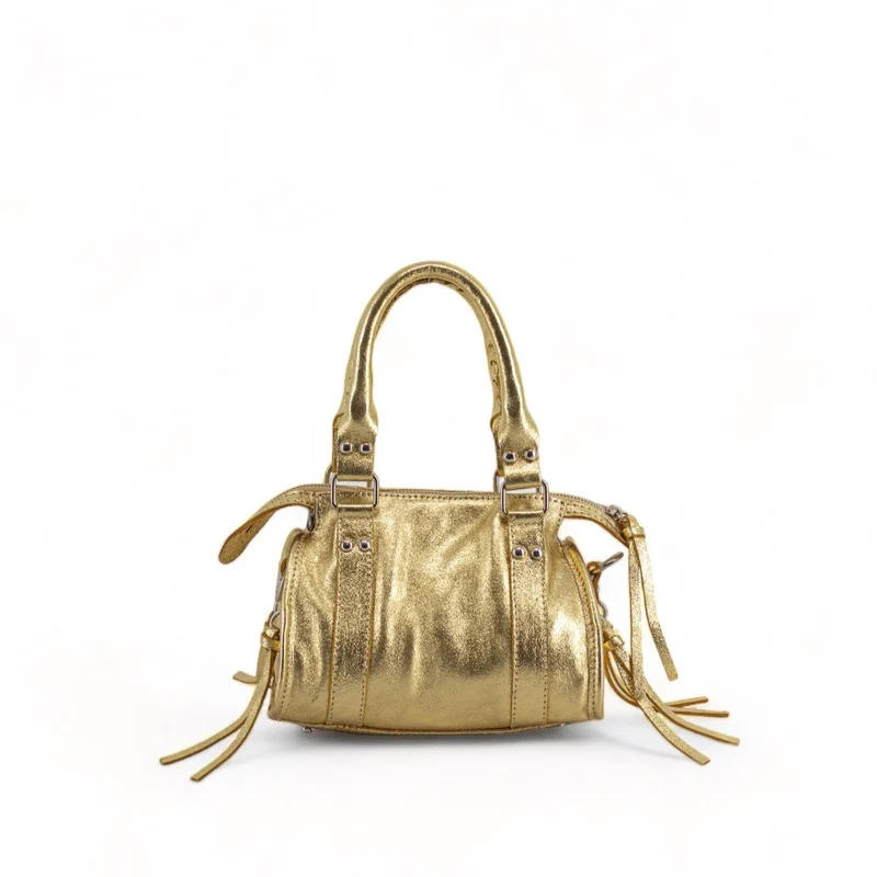 Mini-sac bowling en cuir irisé SANDSTORM NANO Or