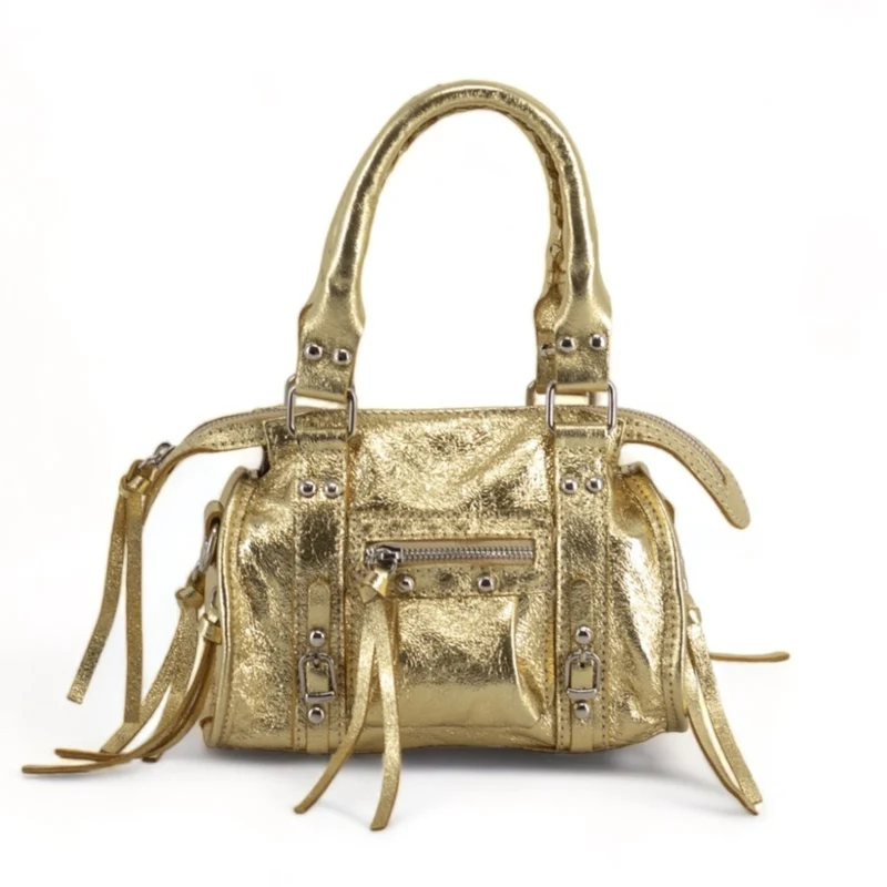 Mini-sac bowling en cuir irisé SANDSTORM NANO Or