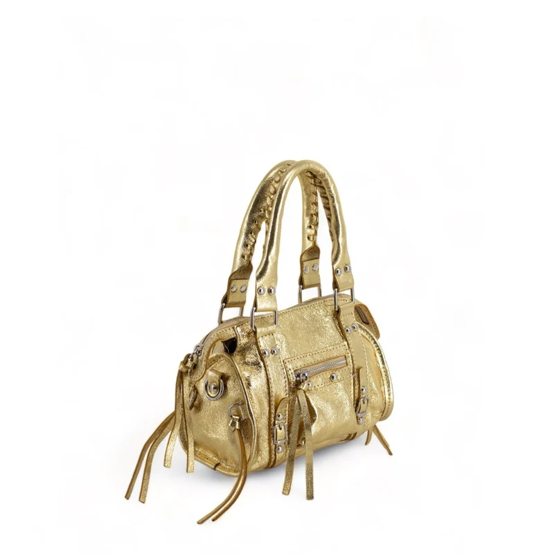 Mini-sac bowling en cuir irisé SANDSTORM NANO Or