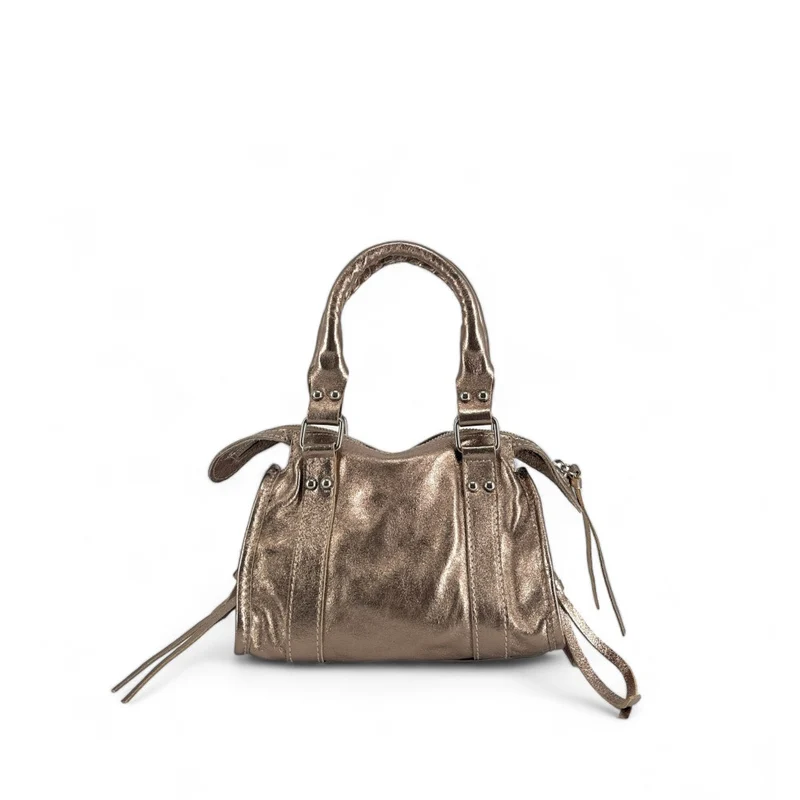 Mini-sac bowling en cuir irisé SANDSTORM NANO Champagne