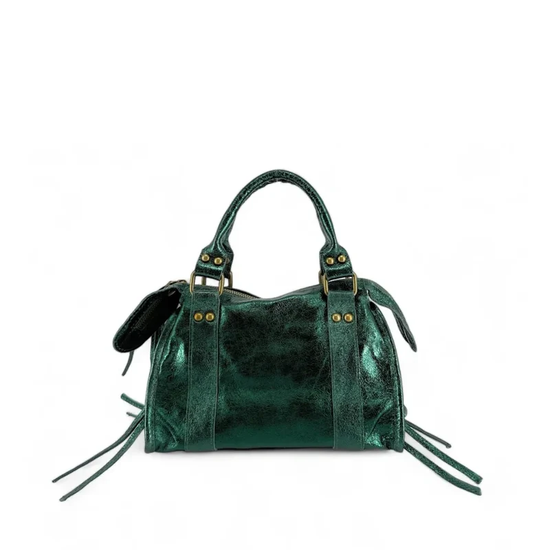 Mini-sac bowling en cuir irisé SANDSTORM MINI Vert forêt