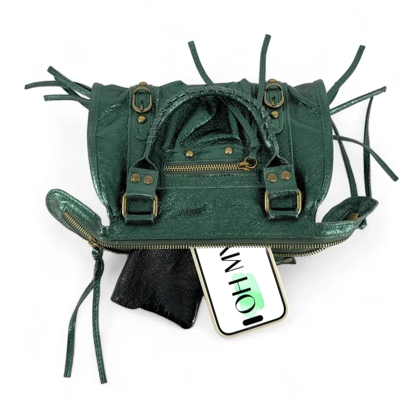 Mini-sac bowling en cuir irisé SANDSTORM MINI Vert forêt