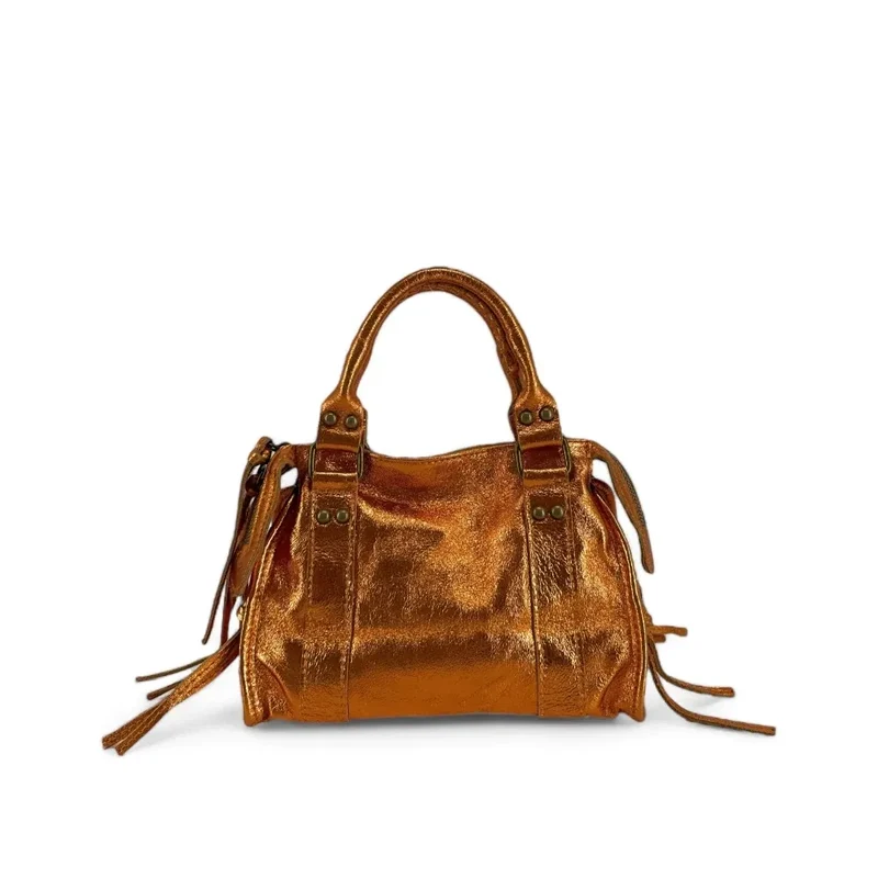 Mini-sac bowling en cuir irisé SANDSTORM MINI Orange
