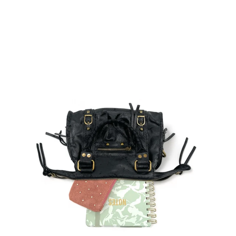 Mini-sac bowling en cuir mat brossé SANDSTORM MINI Noir