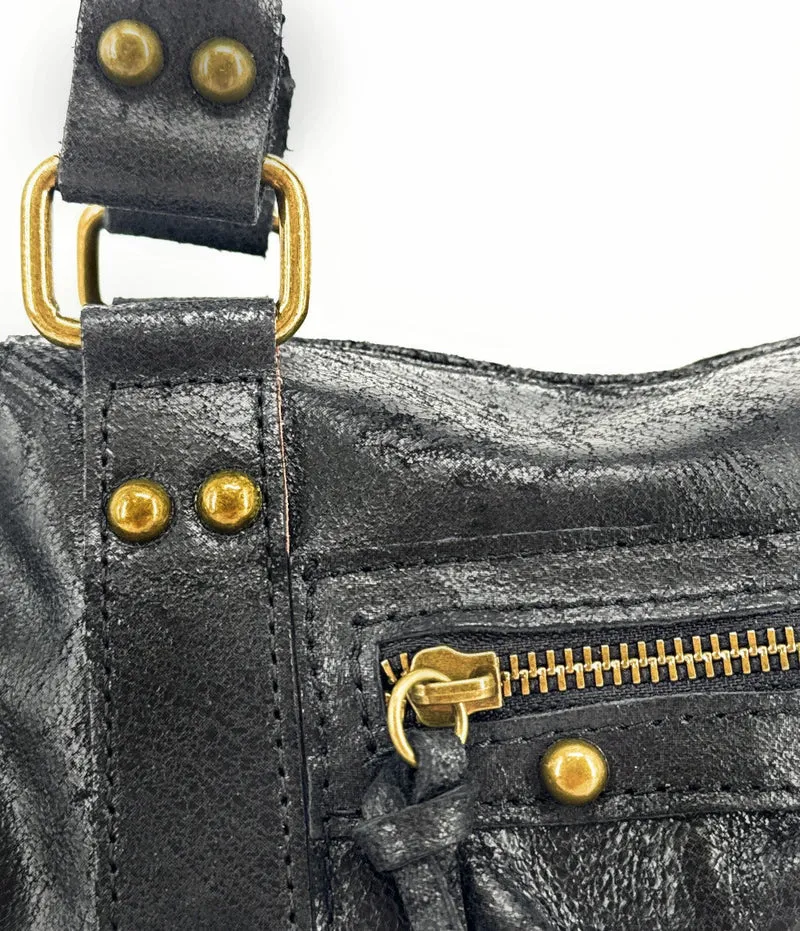 Mini-sac bowling en cuir mat brossé SANDSTORM MINI Noir