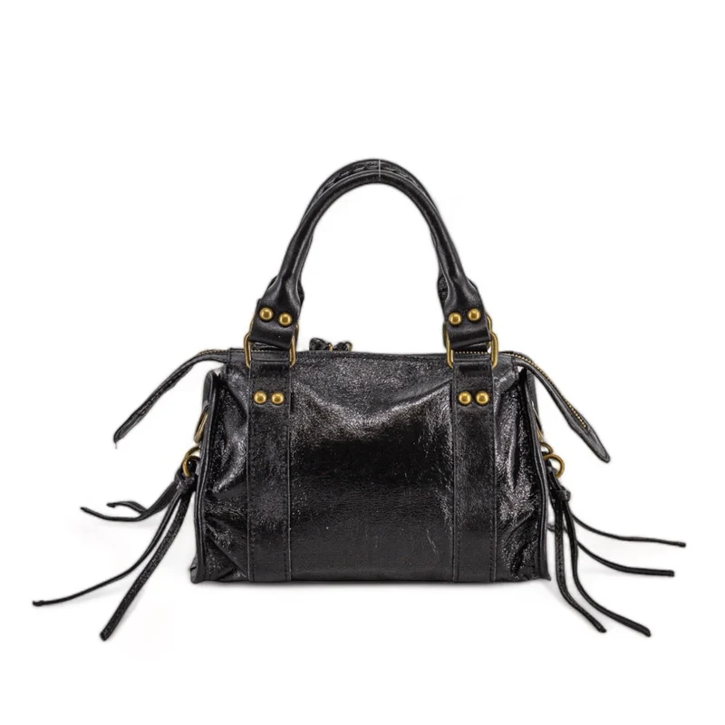 Mini-sac bowling en cuir irisé SANDSTORM MINI Noir