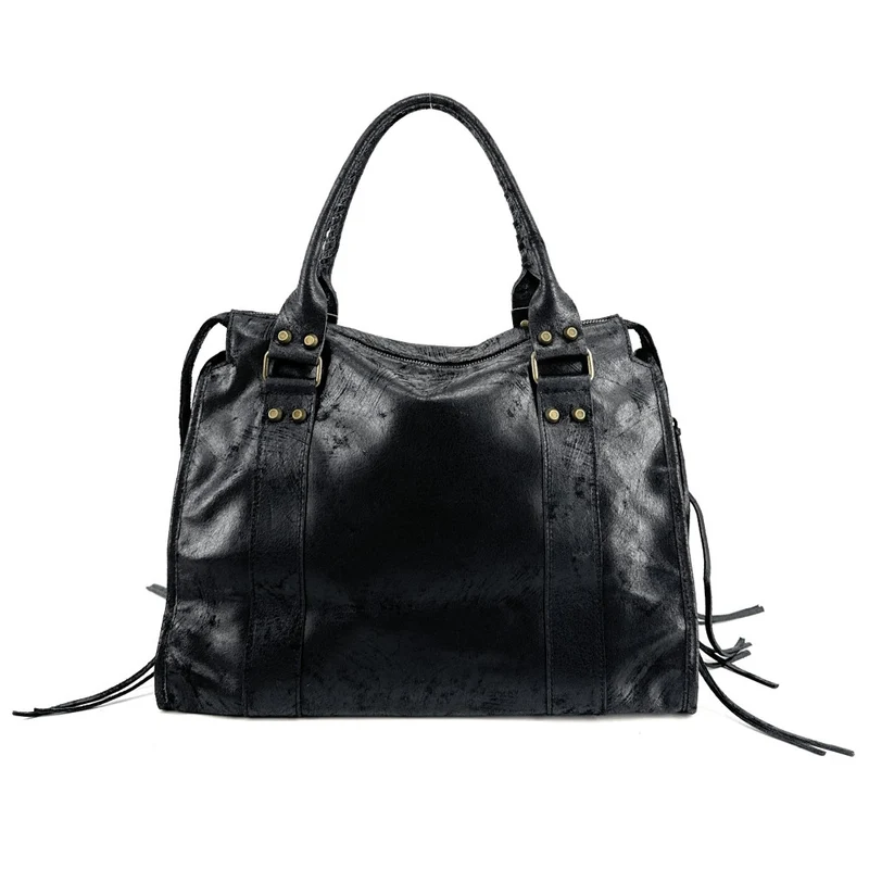 Sac à main en cuir brossé SANDSTORM E.L. SIROCCO Noir