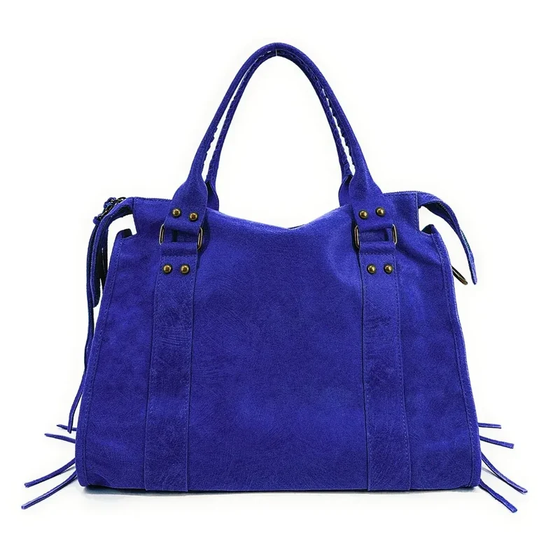 Sac à main en cuir brossé SANDSTORM E.L. SIROCCO Bleu roi