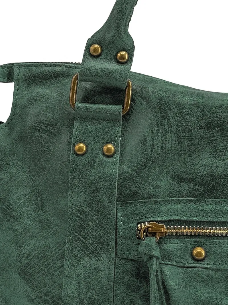 Sac à main en cuir brossé SANDSTORM Vert forêt