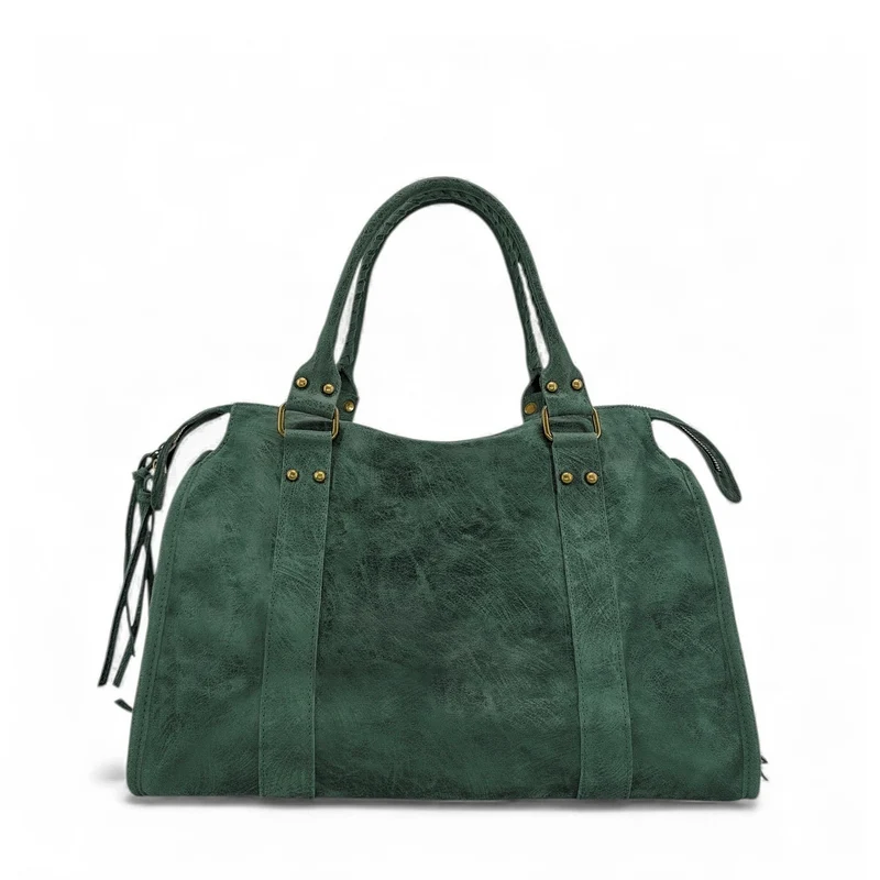 Sac à main en cuir brossé SANDSTORM Vert forêt