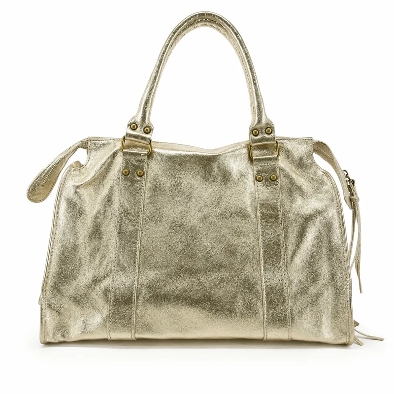 Sac à main en cuir irisé SANDSTORM Or pâle