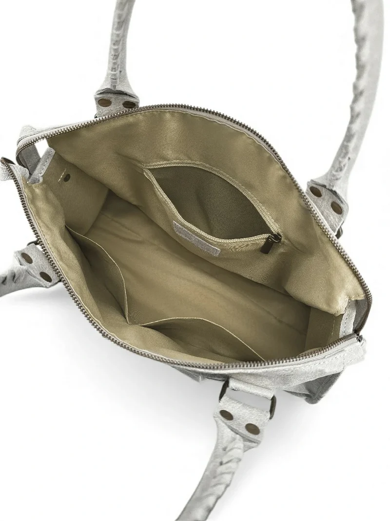 Sac à main en cuir brossé SANDSTORM Off-white