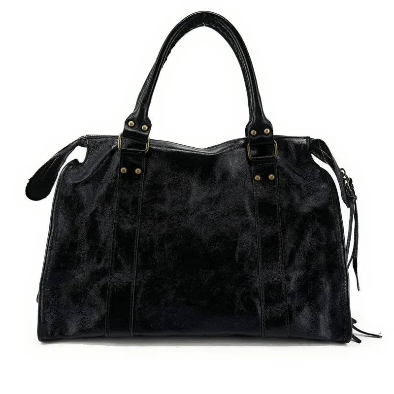 Sac à main en cuir irisé SANDSTORM Noir glossy