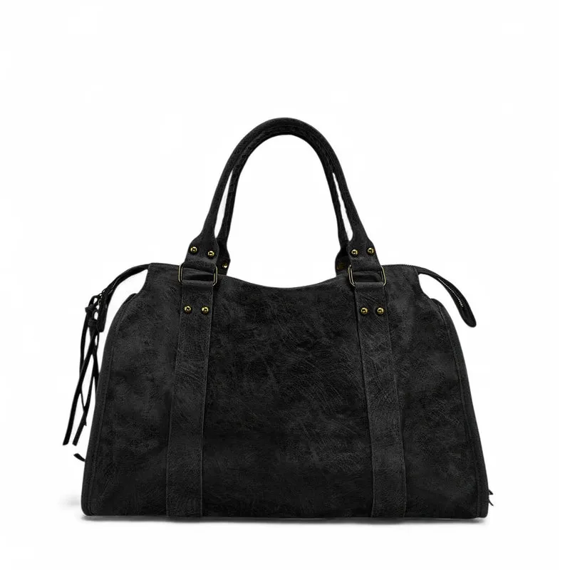 Sac à main en cuir brossé SANDSTORM Noir