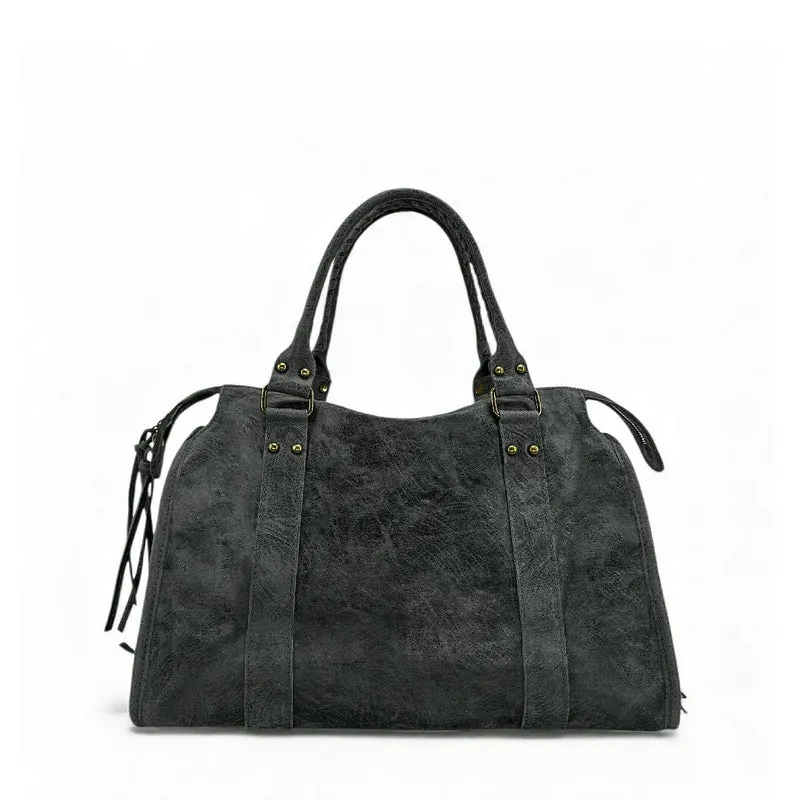 Sac à main en cuir brossé SANDSTORM Gris foncé
