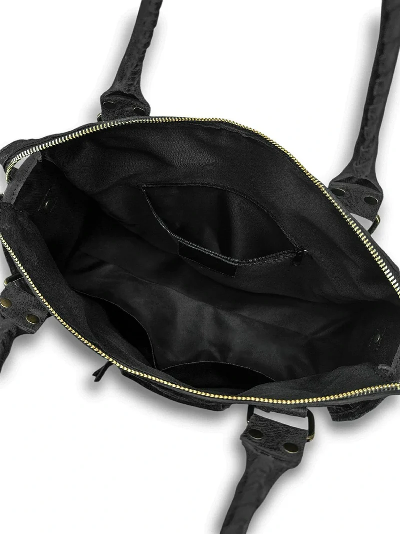 Sac à main en cuir brossé SANDSTORM Gris foncé