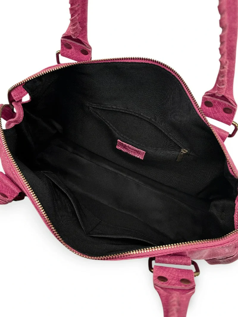 Sac à main en cuir brossé SANDSTORM Rose fuchsia
